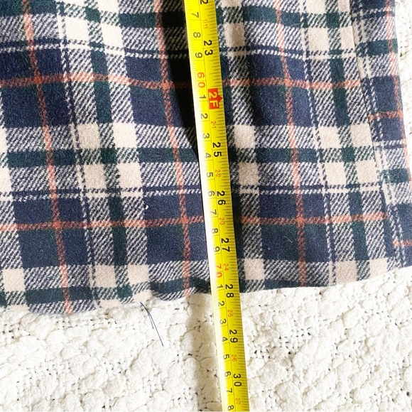 Six/Fifty Lush Plaid Blazer Flannel Multi Tan Navy Green Rust Large - Picture 11 of 12